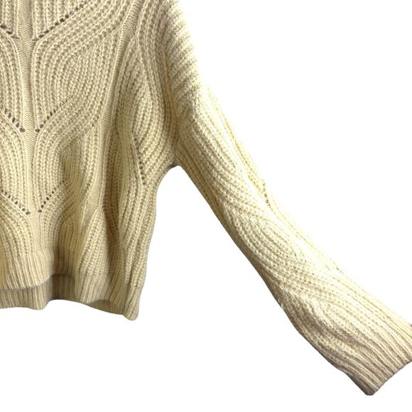 MNG Basics Mango Cream Braided Cable Knit Chunky Sweater  Cozy Staple Capsule SM - Picture 4 of 9